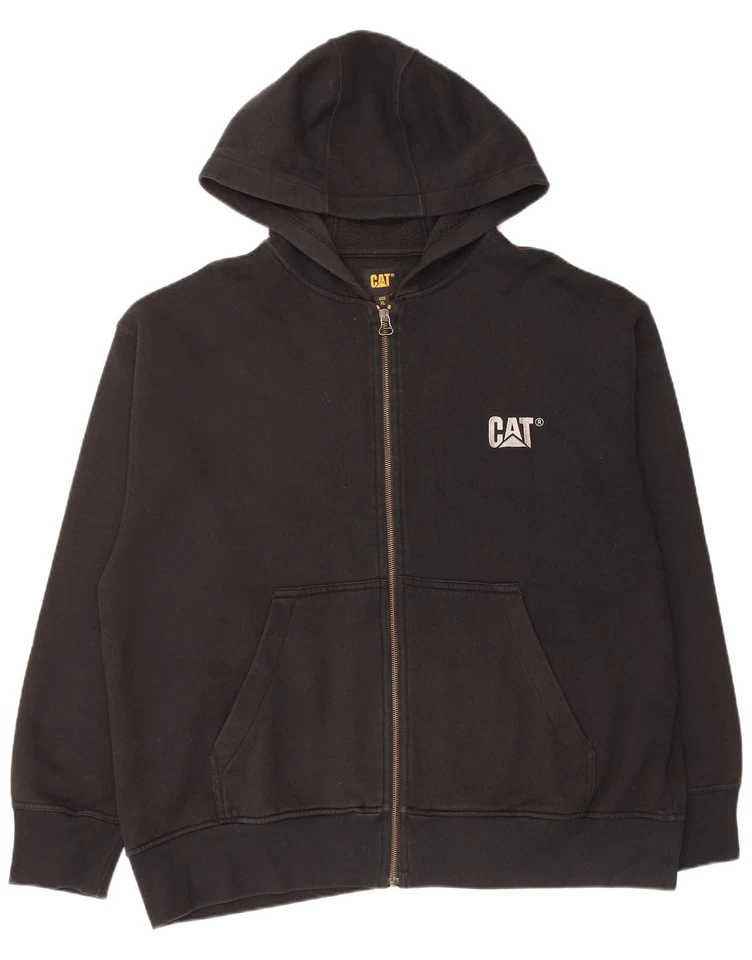 Suéter con capucha CAT para mujer de gran tamaño con cremallera Reino Unido 18 XL negro algodón AE04 Foto 1 de 3