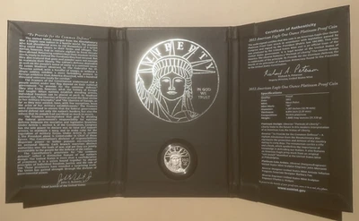 2012-W American Eagle $100 PLATINUM Proof Coin 1 oz bullion OGP & COA - 09360 - Image 1 of 4