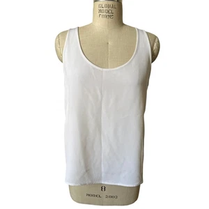 Cuyana White Silk Tank Shirt Size Large - Picture 1 of 5