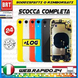 BACK COVER SCOCCA POSTERIORE COMPLETA+FLEX+FRAME X APPLE IPHONE XR TELAIO VETRO! - Zdjęcie 1 z 1