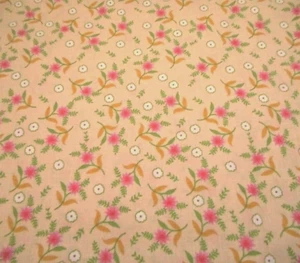 Civil War Reproduction Fabric Half-Yard Pink White Green Floral Lt Tan Cotton PC - Picture 1 of 2