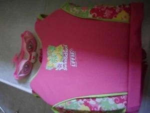  Swim School Swim Trainer Vest 1-2 YRS.PINK + CAT SWIM GOGGLES ZIPPER BACK - Picture 1 of 3