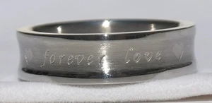 Stainless Steel 'Forever Love' Ring Size 9 - Picture 1 of 5