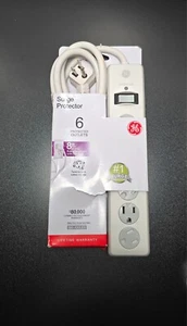 GE 6-Outlet 800 Joule 1800-Watt 1000Va Protezione da Sovratensioni AC Interno - Nuovo! - Foto 1 di 2