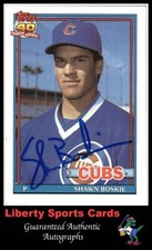1991 Topps Shawn Boskie #254 Authentic Autographed Card Chicago Cubs