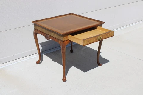 Incredible Baker Country French Provincial Solid Walnut 26" Square Accent Table Cover