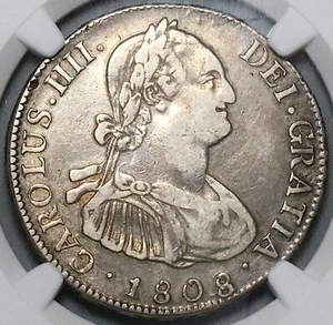 1808 NGC VF 25 Bolivia 4 Reales Potosi Charles IV Overdate Error Coin (23081201C - Picture 1 of 6