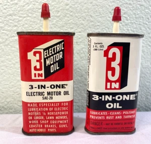 Vintage Posten - (2) 3-in-1 Öldosen - leichter Haushalt & Elektromotor SAE 20 3 Unzen - Bild 1 von 6