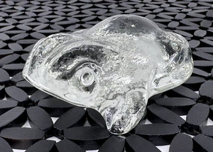 Vintage BLENKO Clear FROG Toad PAPERWEIGHT Art Glass FIGURINE Garden SCULPTURE - Picture 1 of 7