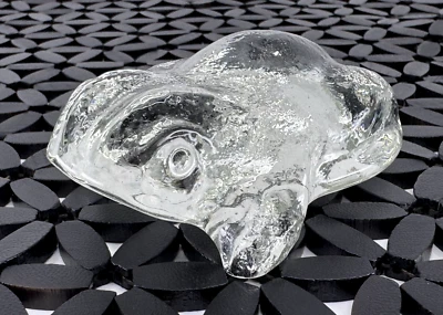Vintage BLENKO Clear FROG Toad PAPERWEIGHT Art Glass FIGURINE Garden SCULPTURE - Image 1 of 4