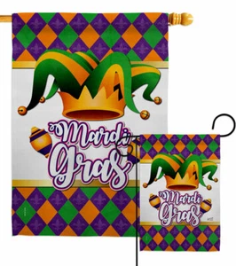 Mardi Gras Diversión Jardín Bandera Primavera Decorativa Pequeño Regalo Patio Casa Estandarte - Imagen 1 de 19