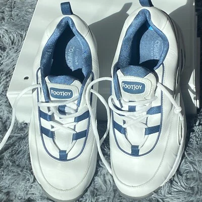 FootJoy Comfort Contour 98613 White/Bleu Size 9.5 M Golf Shoes - Image 1 of 4
