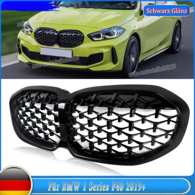 Griglia radiatore effetto diamantato nera lucida Performance adatta per BMW Serie 1 F40 2019+