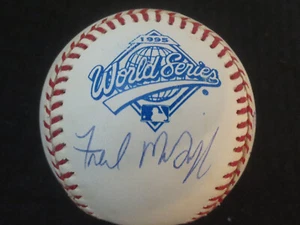1995 World Series Fred Mcgriff/Klesko/Lopez/Grissom/Belliard Autograph Baseball - Picture 1 of 5