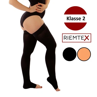 RIEMTEX® medizinische Kompressionsstrümpfe Klasse 2 CCL2 offene Spitze NEU Typ B - Bild 1 von 4