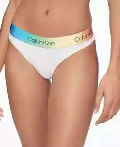 Calvin Klein L20639 Women’s White Modern Cotton Pride Thong Underwear Size M - Picture 1 of 3