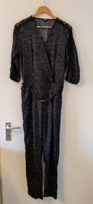 Kaporal Jeans Jumpsuit, Gr. L, Blau/Schwarz/Orange, Spitze; elegant, leicht - Bild 1 von 4