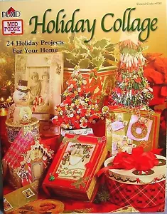 Plaid "Holiday Collage" Art Craft Book: 24 Christmas Home Projects w/ Mod Podge - Picture 1 of 12