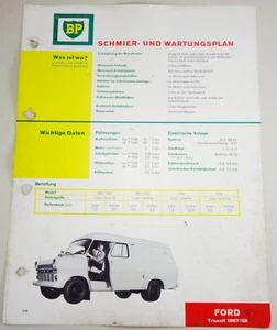 Plan De Mantenimiento Y Lubricación BP Para Ford Transit MK I 1967/1968 - Imagen 1 de 1