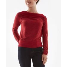 BCX Women's Juniors' Foldover-Boat-Neck Ruched-Cuff Sweater Red M B4HP