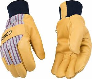Kinco 1927KW-L Lined Grain Pigskin Leather Glove with Knit Wrist, Large