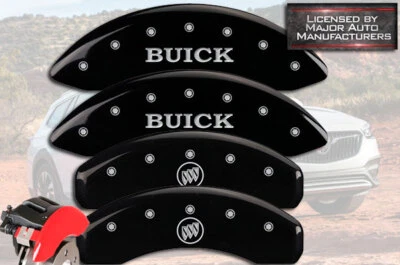 2006-2011 "Buick" Lucerne V6 Front + Rear Black MGP Brake Disc Caliper Covers - Image 1 of 4