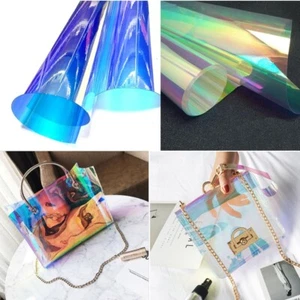 Klare Transparente PVC Holographische DIY Crafts Mehrfarbige Stoff Vinyl Folie - Imagen 1 de 37