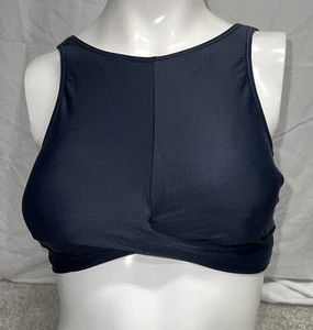 girls abercrombie kids crop top sports bra navy blue size 15/16 - Picture 1 of 3