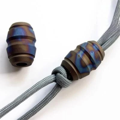 Titanium Barrel Shape Knife Lanyard Bead Necklace Paracord Pendant Bracelet Bead - Image 1 of 4