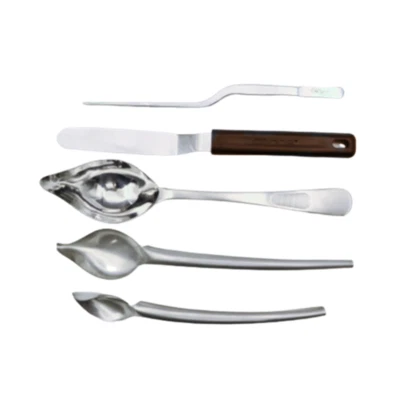 Pro Chef Plating Kit TWEEZERS Tongs Stainless Steel Spoon Spatula Offset Set - Image 1 of 4