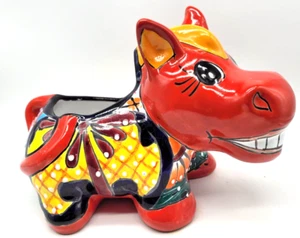 Cerámica Talavera Mexicana Feliz Burro Maceta Arte Popular Estatua México Lg. 13" - Imagen 1 de 8