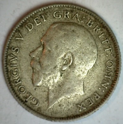 1922 Great Britain Silver 6 Pence Coin Circulated You Grade George V Sixpence - Image 1 of 2