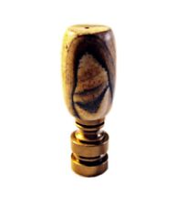Stone Lamp Finial-Natural JASPER Barrel-Aged Brass Base-FS