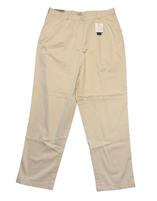NWT LL Bean Womens Plus Size 18 Khaki Classic Fit Wrinkle-Free Bayside Pant NEW - Image 1 of 4