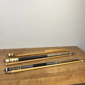 Vintage WILLIE MOSCONI 21oz & 2 Unbranded Vintage Pool Cues Lot - READ DESC!!! - Picture 1 of 22