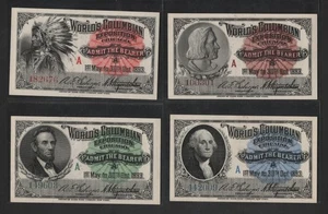 US 1893 COLÓN EXPOSICIÓN CUATRO ENTRADAS COLÓN, WASHINGTON, LINCOLN - Imagen 1 de 2