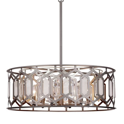 Pingente de Cristal Minka Lavery 3587 Hexly 6 Light 28"W - Carvão - Imagem 1 de 4