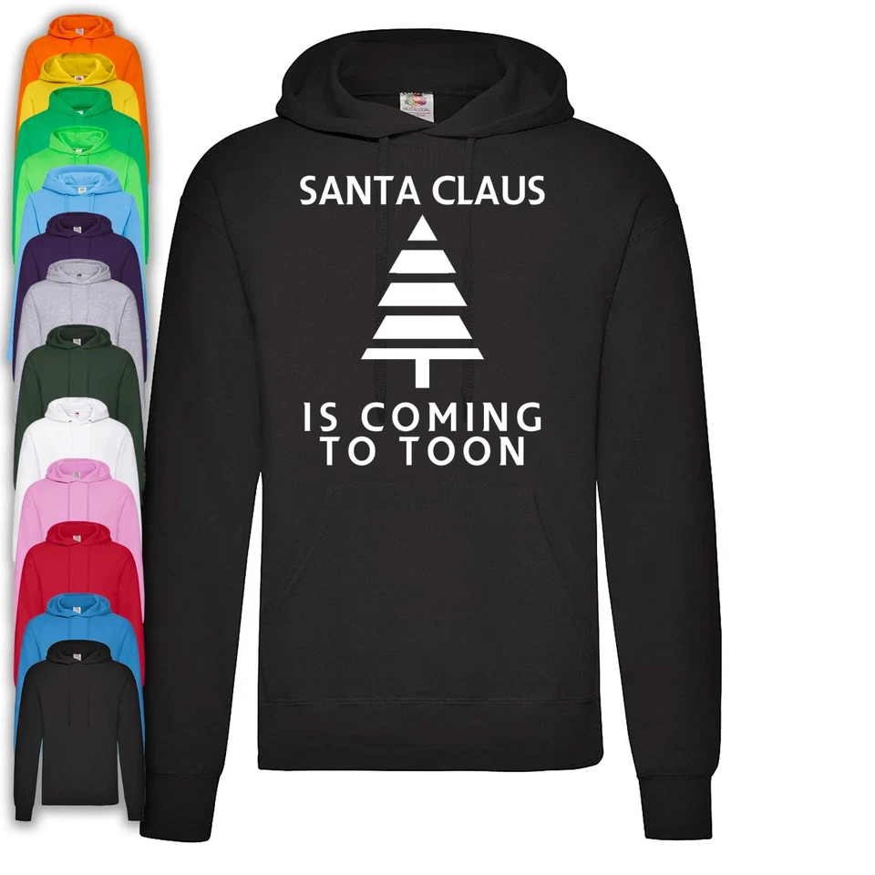 Santa Claus Is Coming To Toon Christmas Hoodie | Newcastle - Image 1 of 1