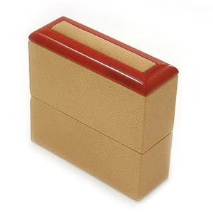 Hellbraun/Beige Kunstleder/Holz Armreif/Uhrenbox - Bild 1 von 4
