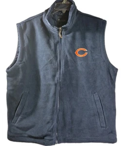 Men's Spotlight Navy NFL Team Chicago Bears Full-Zip Vest Size L Large Pockets  - Imagen 1 de 6