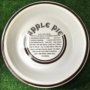 Plato/plato/pastelero vintage de manzana de 10" de EE. UU. con receta usado en excelente estado - Imagen 1 de 7