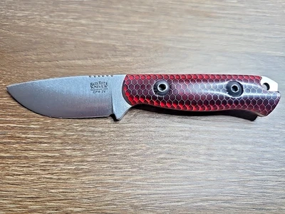 Bark River Knives Bravo Necker CPM3V Red C-Tek W/Sheath - Image 1 of 4