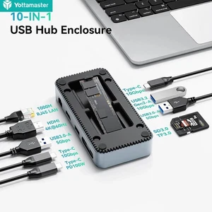 10w1 PIASTA ABS z obudową M.2 NVMe SATA SSD stacja dokująca typ C adapter - Zdjęcie 1 z 12