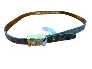 MK MICHAEL KORS SYNTHETIC LEATHER BROWN CLASSIC WOMENS BELT SIZE MEDIUM - Picture 1 of 8