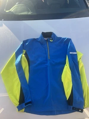 Footjoy Jacket Mens Size Large Blue Yellow Dryjoys Hydrolite Golf Rain Full Zip - Image 1 of 4