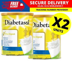 DIABETASOL 800g Vanilla Flavor Diabetic Milk Powder High Calcium Nutrition (X 2) - Picture 1 of 11