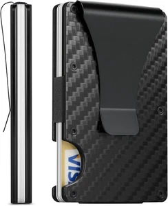 Kohlefaser Minimalistische Geldbörse für Herren Kreditkarte s1 Matt  - Bild 1 von 6