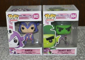 Funko Pop! #603 & #604 Teen Titans Go! Beast Boy & Raven - Night Begins To Shine - Picture 1 of 6