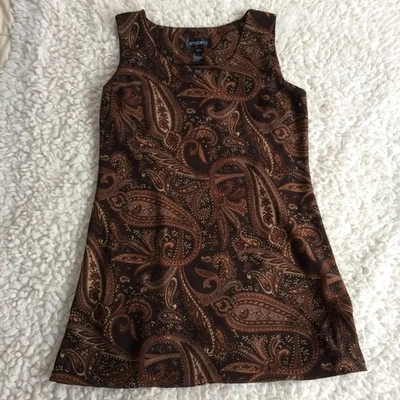 Studio 1 连衣裙 12 棕色佩斯利西部连衣裙 — 第 1/4 张图片