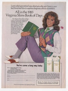 Anuncio vintage con impresión magnética 1983 VIRGINIA SLIMS Cigarettes LIBRO DE DÍAS - Imagen 1 de 1